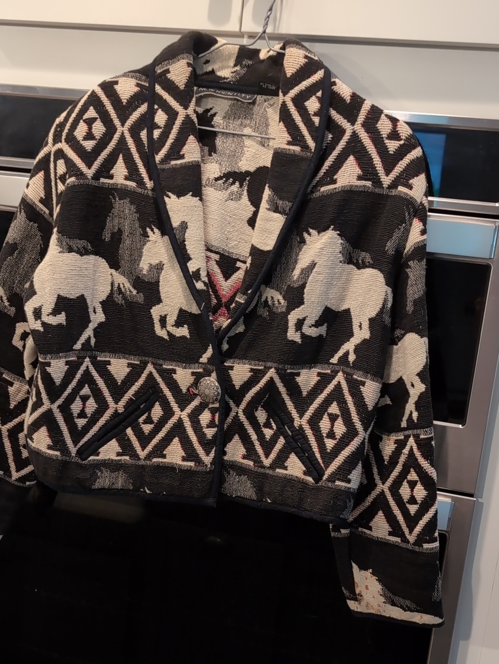Black & Cream Horse Pattern Jacket